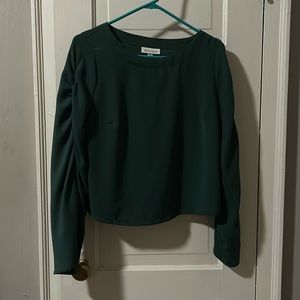 Green Cottagecore Blouse with Bell Sleeves